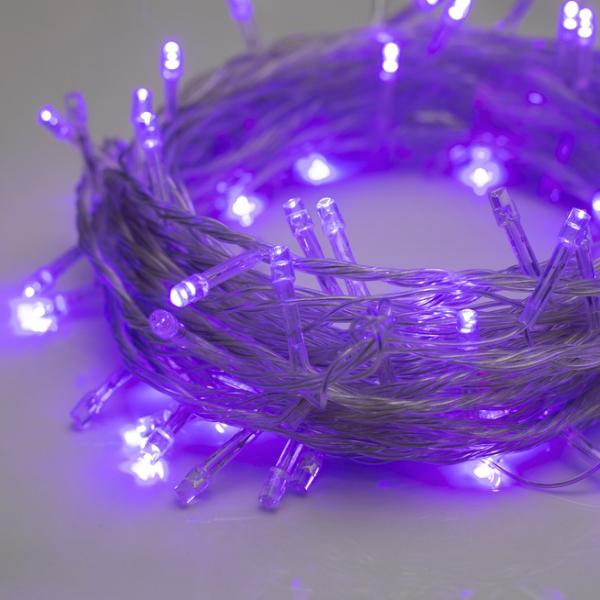 Гирлянда LED-100-220v нить 9м силикон 8 реж.Фиолетовый