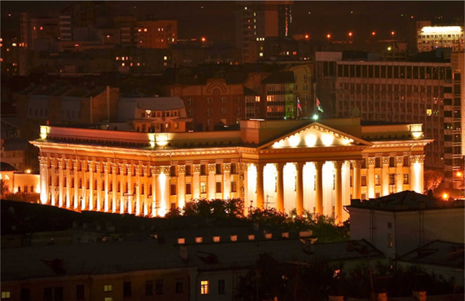 Архитектурно-художественная подсветка здания Правительства Тюменской области